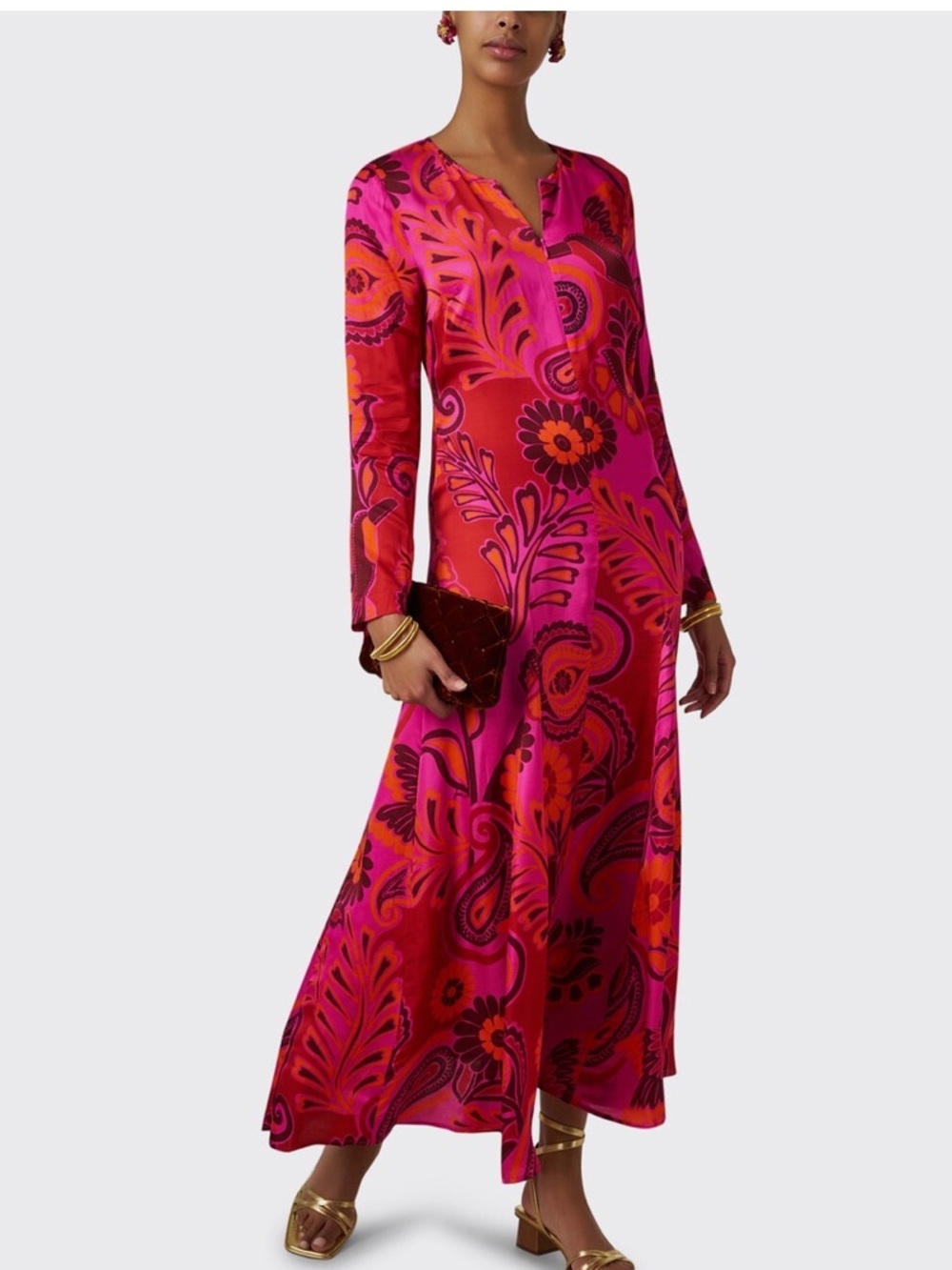 FARM Rio Bold Floral Long-Sleeve Maxi Dress - Picture 2 of 7